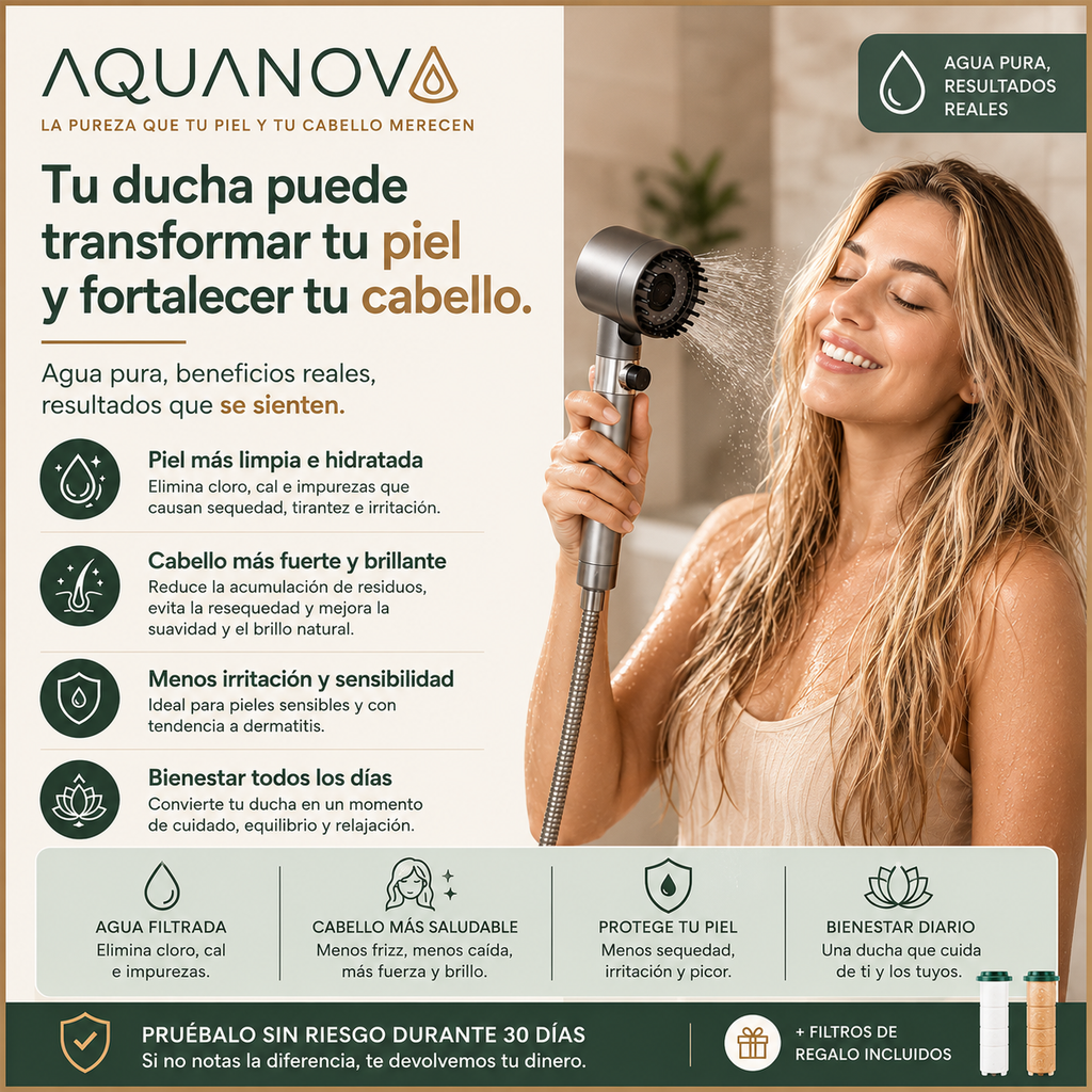 AQUANOVA. La pureza que tu piel y tu cabello merecen.
