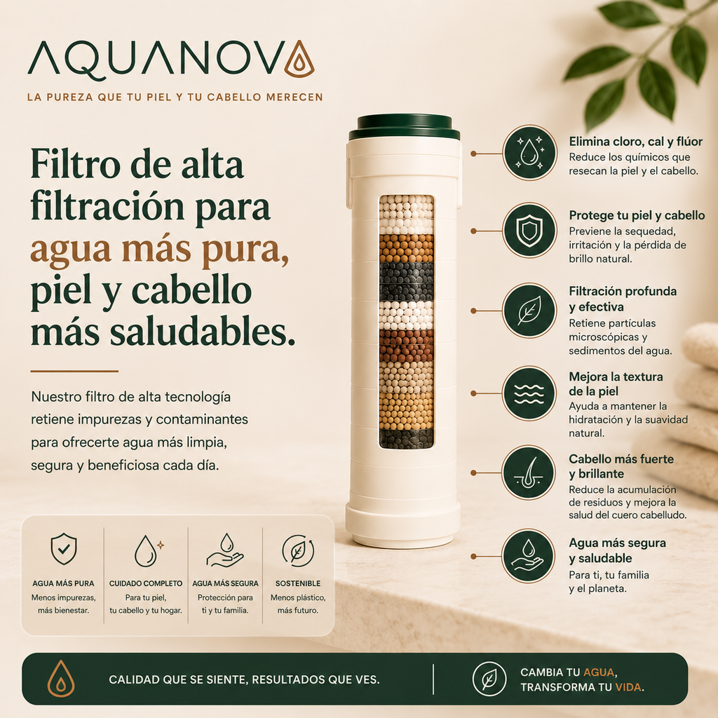 AQUANOVA. La pureza que tu piel y tu cabello merecen.